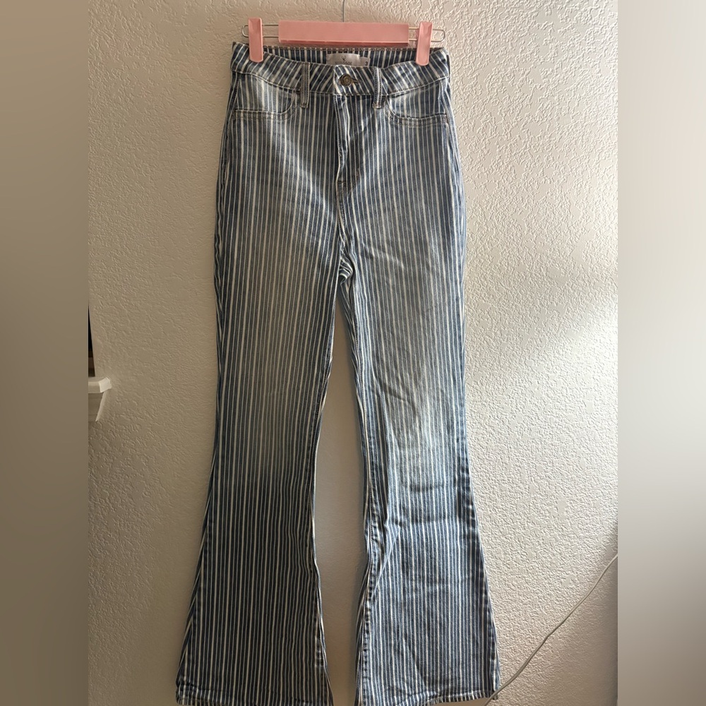 Windsor Blue and White Striped Boot Cut Jeans BRAND NEW!!